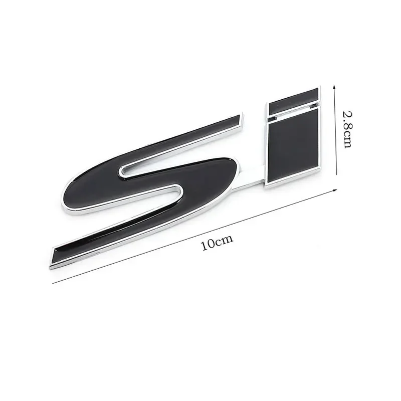 3D Metal SI Letters Car Front Grille Emblem Rear Trunk Badge Sticker for Honda Civic Accord Inspire SI Accessories