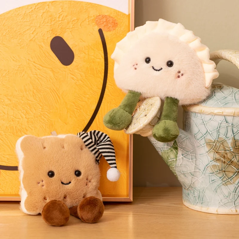 1Pc 15cm Lovely Delicious Food Refrigerator Magnet Plush Toys Kawaii Donuts Biscuits Rice Ball Dumplings Plushie Decor Gift