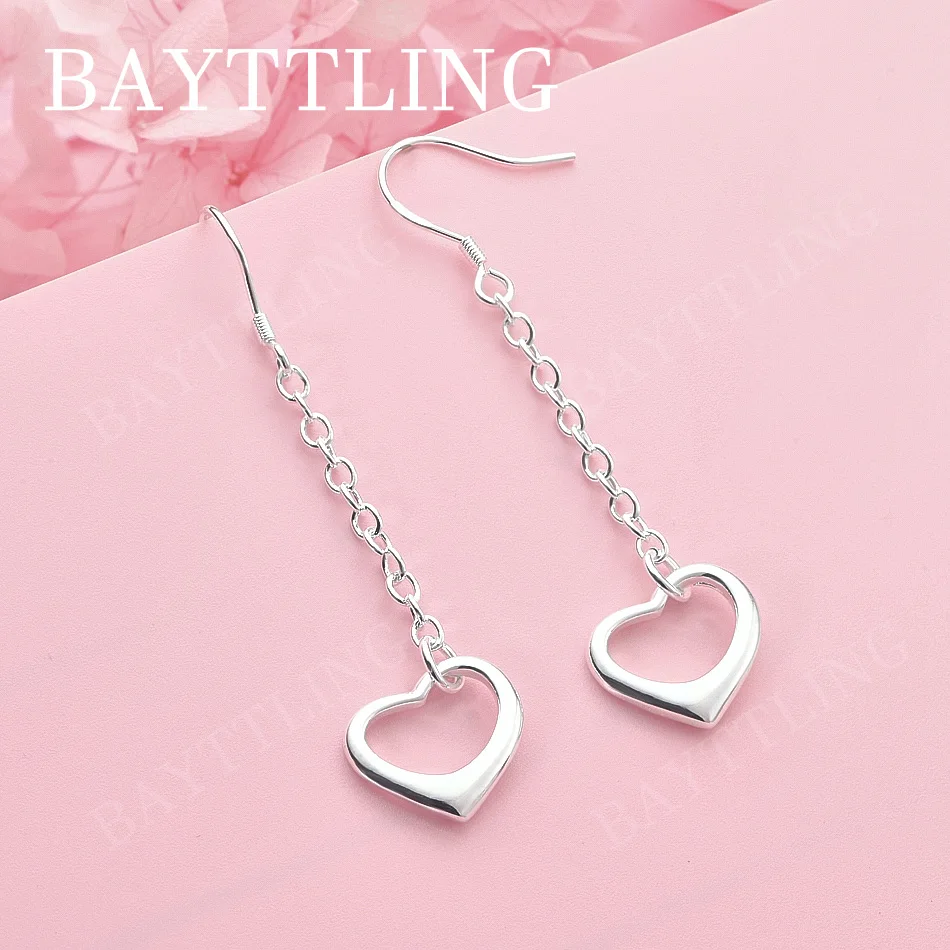

Luxury 925 Sterling Silver Exquisite Heart-Shaped Earrings for Women - Jewelry Gifts and Fashionable Wedding Accessories