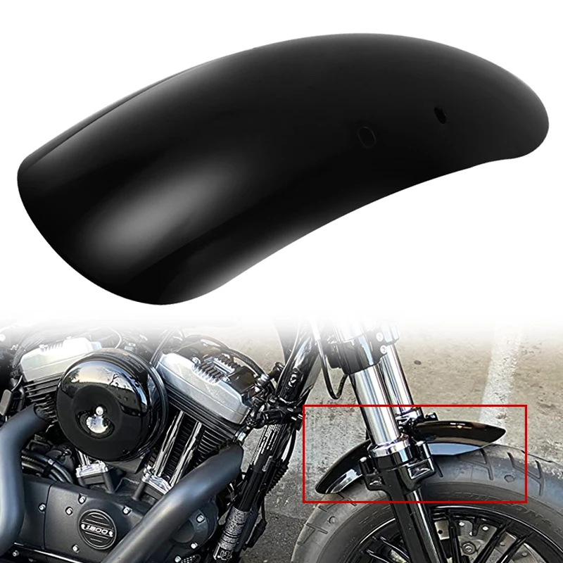 

Motorcycle Front Short Fender Mudguard Cover Gloss Black Accessories For Harley Forty Eight 48 XL1200X 2010-2020