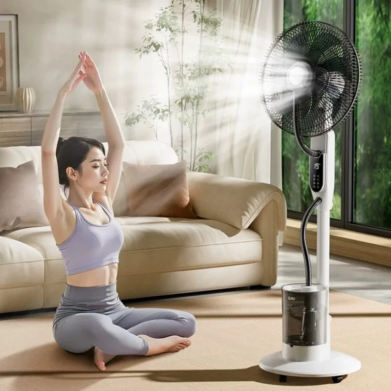 Large Wind Silent Mist Fan 7 Blades Copper Motor Remote Control Spray Cool Humidifier Negative Ion Aroma Home  Exhaust Fan