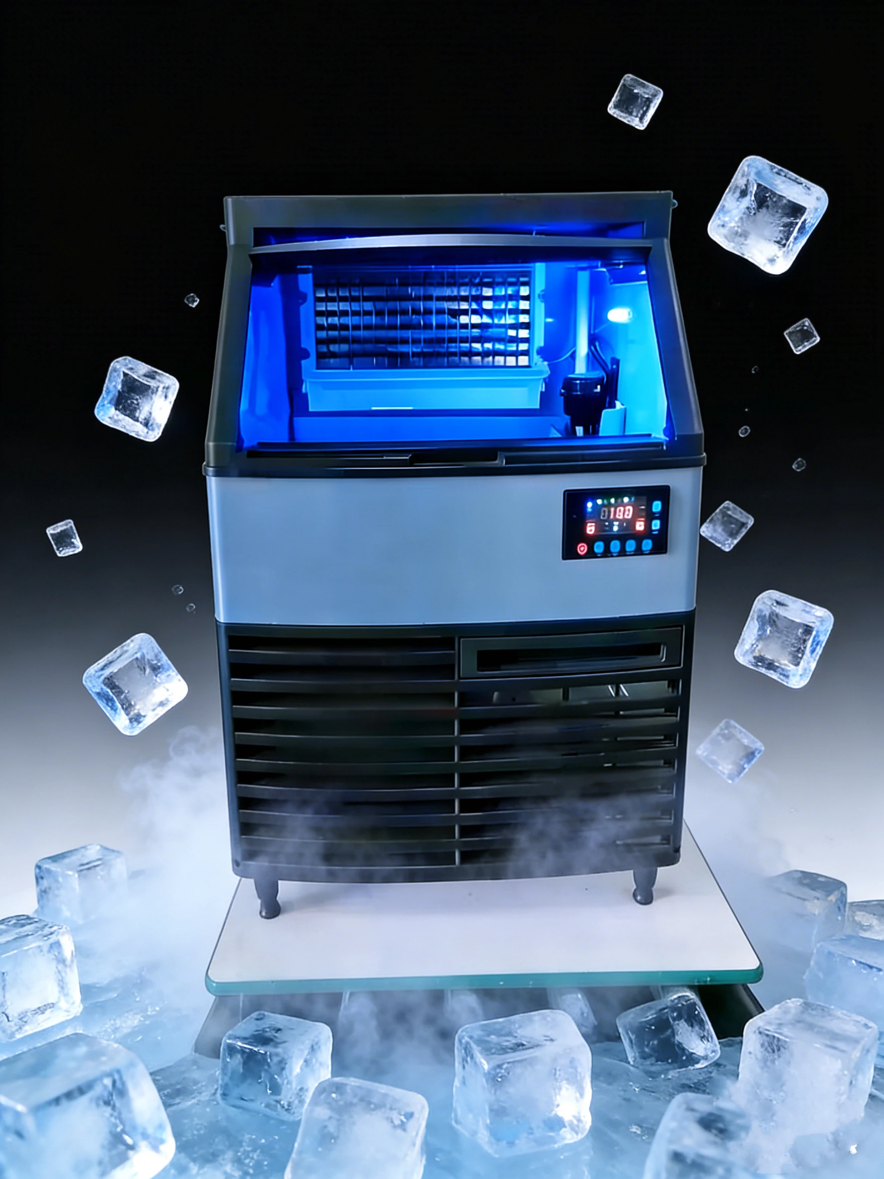 Commercial Ice Maker Snow Maker 100KGS/24H,108 Ice Cubes in 12-15 Minutes,LED Digital Display Ice Storage Capacity