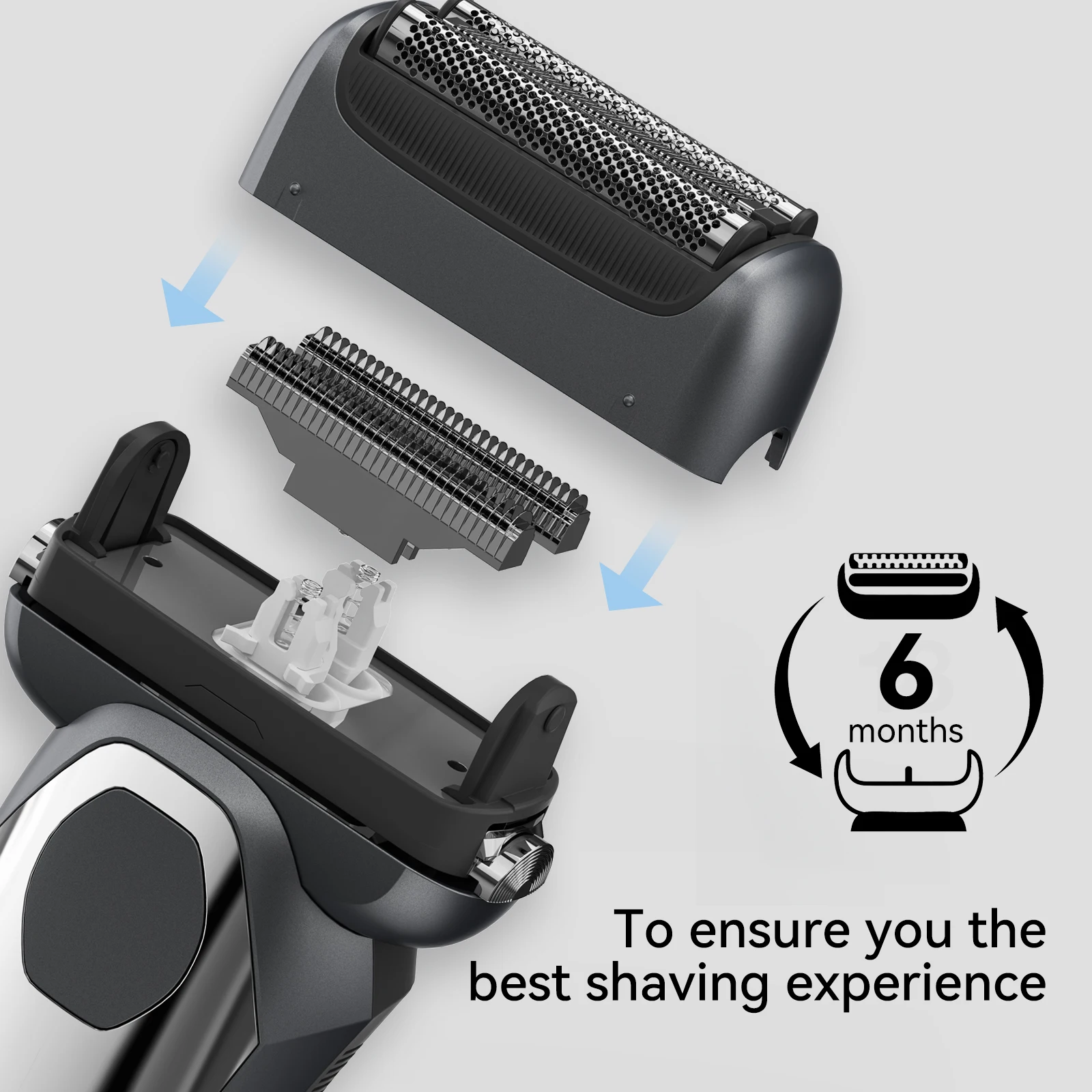 Ksen-substituição da cabeça elétrica Razor, 3D Flutuante Cortador Lâminas, máquina Beard Trimmer, BG-7183