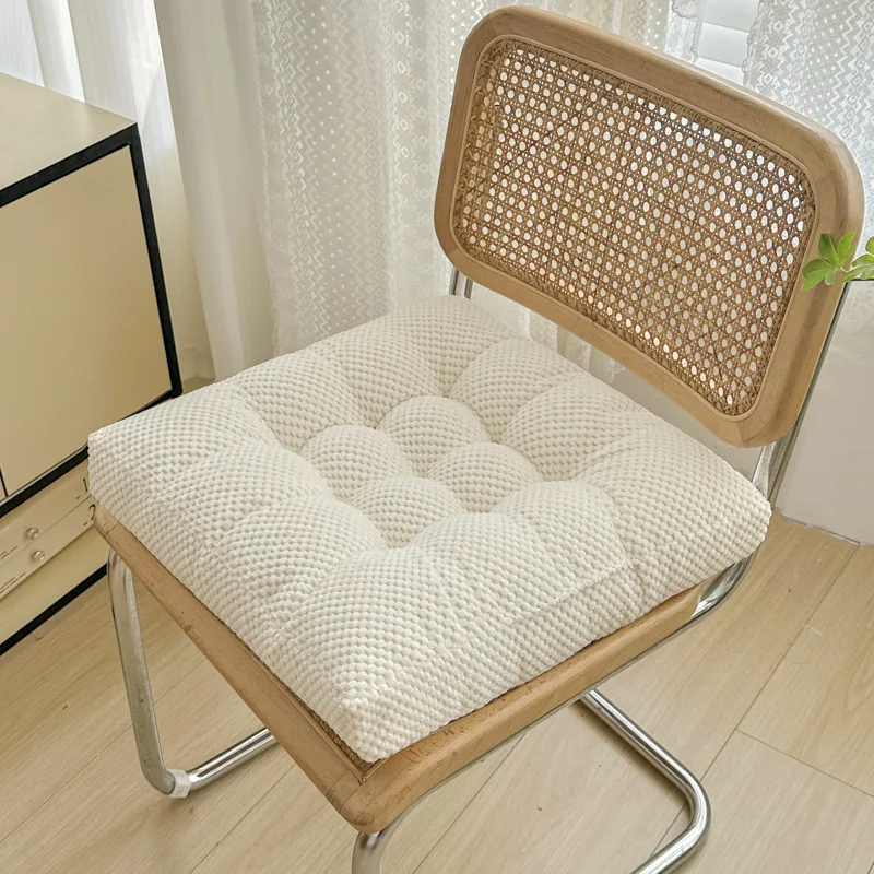 Solid Color Cream Style Thickened Square Seat Cushion for  Meal Chair and Tatami Mat Cute Pillow/Office/student   Seat Cushion