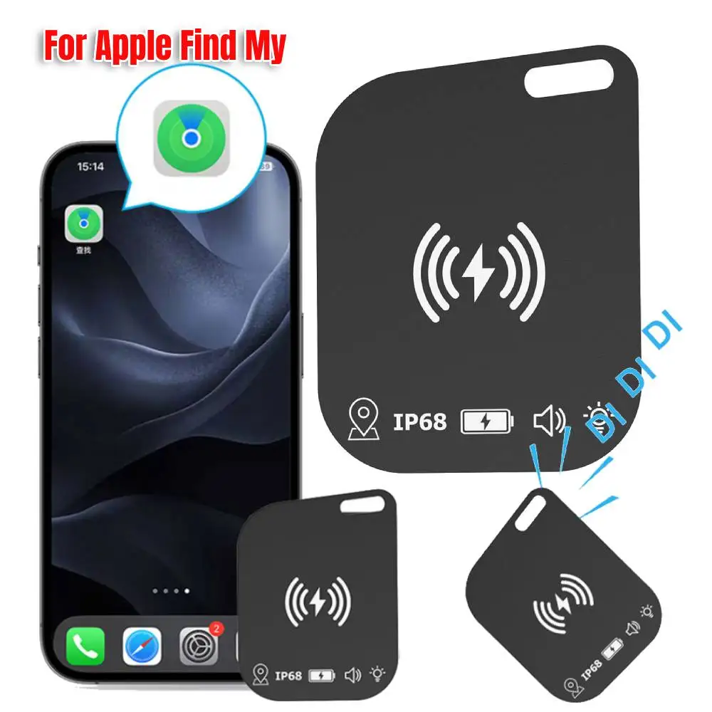 

Wireless Charging Ultra Slim Tracking Card Waterproof Works for Apple Find My Smart Tag Wallet Tracker Keys Suitcase Bag Locator