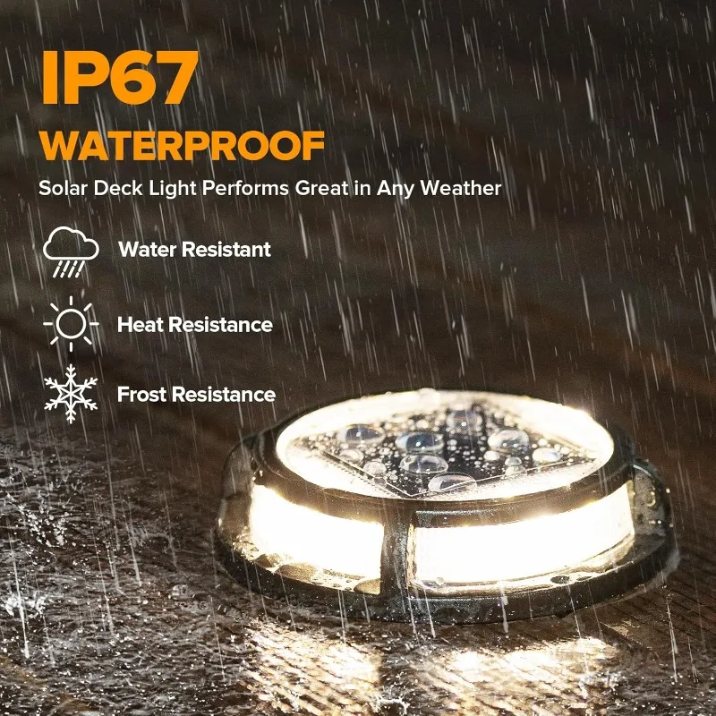 12 حزمة من مصابيح الممر الشمسية، 12 مصباح LED IP67 مقاوم للماء في الهواء الطلق أضواء علامة الممر الشمسية للخطوة، الرصيف، المسار