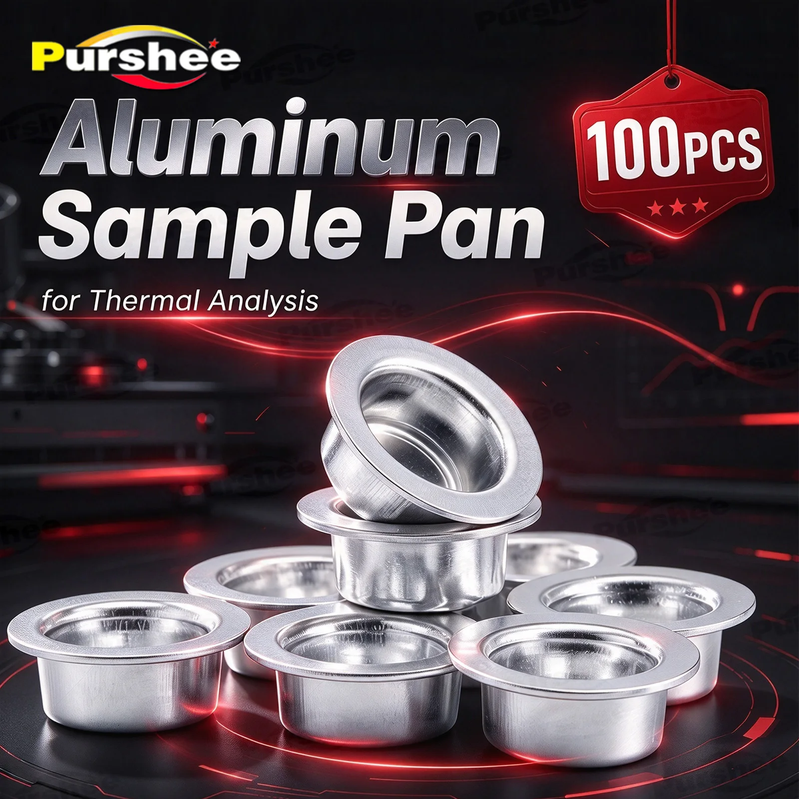 100PCS Aluminum Sample Pan for Thermal Analysis Concavus NETZSCH DSC TGA Sample Crucible Compatible with Mettler/PerkinElmer