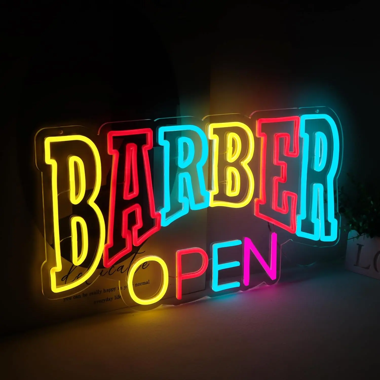 Barber Neon Sign USB Dimmable LED Neon Light Sign for Barber Studio Business Store Neon Night Light Hairdresser Opening Gift