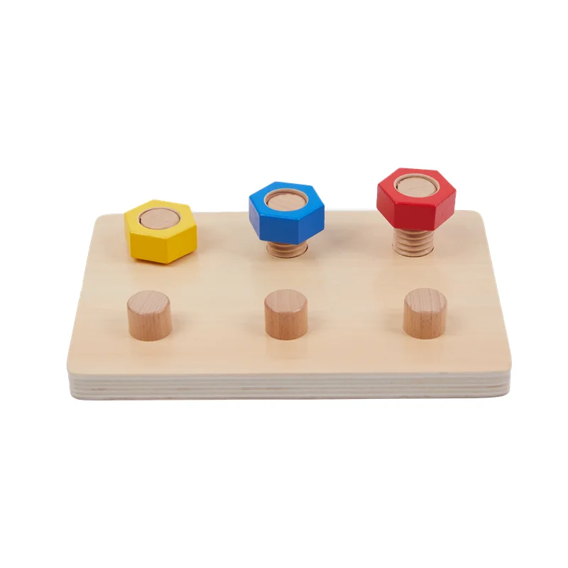 Montessori Nuts and Bolts Board Screwing Game Fine Motor Skill Activities Toddler Educational Toys Basic Skill Learning Material