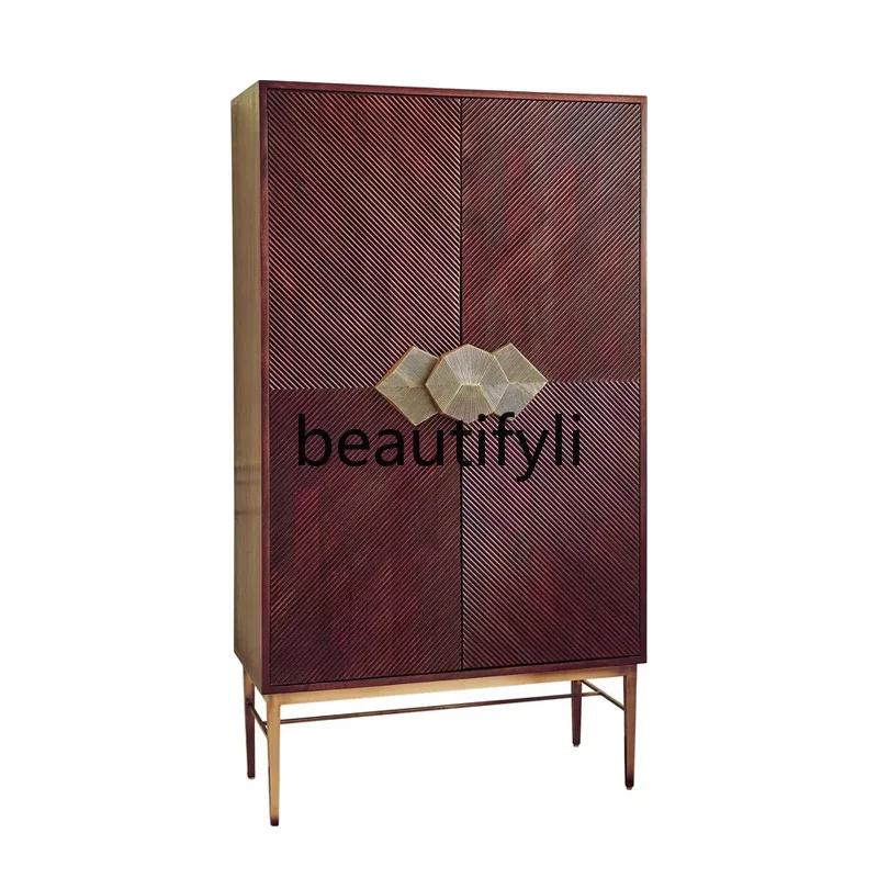 

Locker French simple restaurant high cabinet integrated wall display cabinet