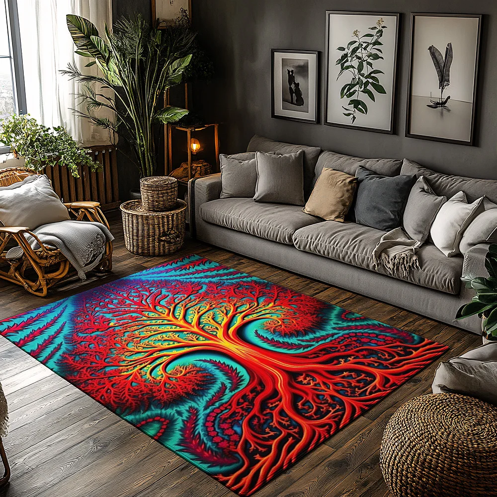 

Bohemian Tree of Life Doormat Indoor Outdoor Rug Washable Floor Mat Home Decor Hippie Mandala Tapestry Area Rug Gift Zen Decor