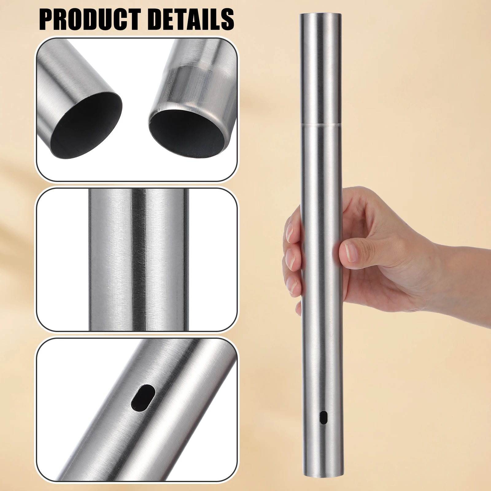30cm Stainless Steel Cylinder Box Birth Certificate Protector Tube Household Accessories Filing Products Document Holder Storage