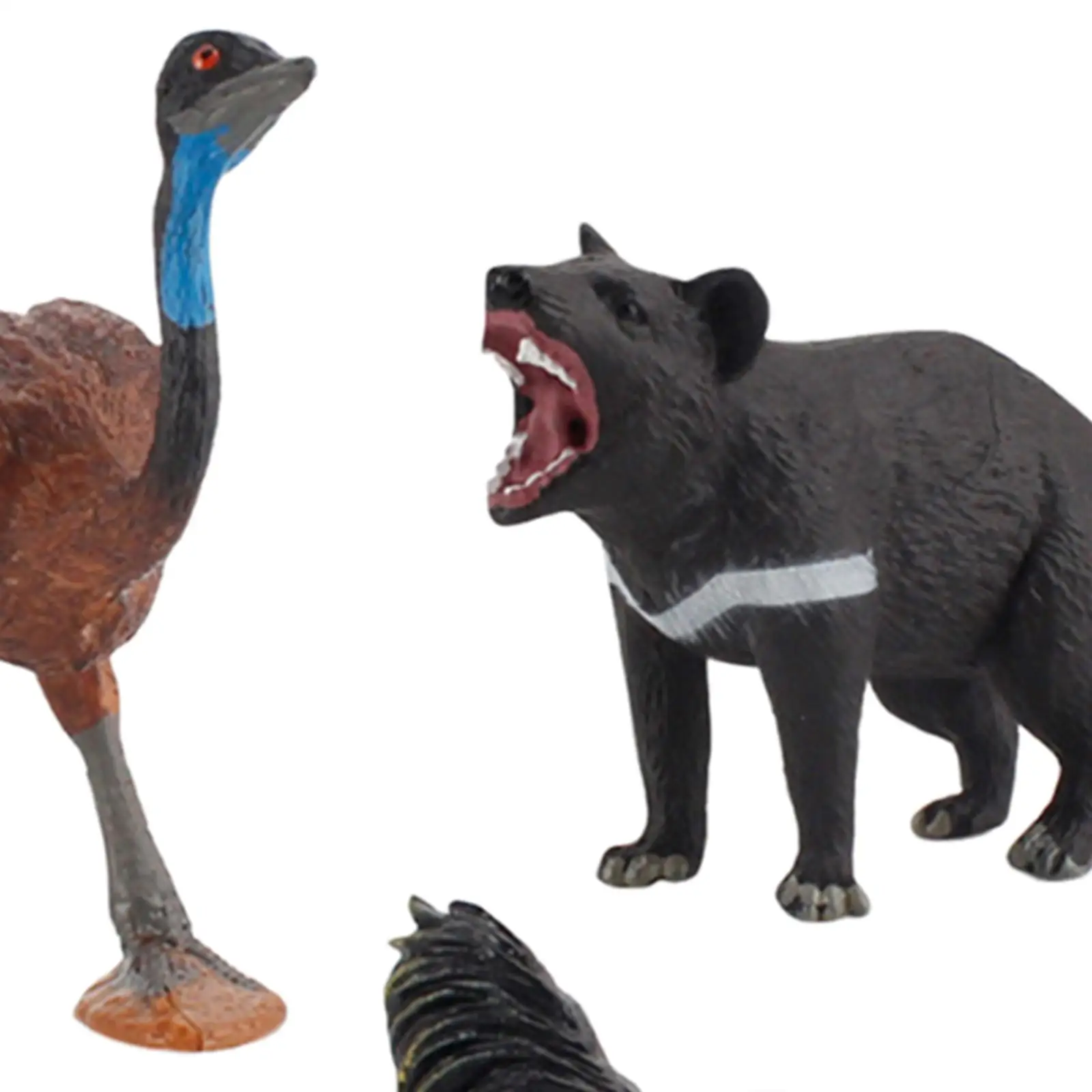 Figuras de animales de 7 piezas, modelos de decoración de escritorio, juego de figuras de animales realistas para niños y niñas, suministros para fiestas