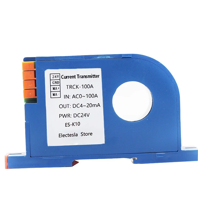 AC Electric Current Sensor 0-600 Input 4-20mA 0-5V 0-10V Output 24v Power Supply 22mm Hole Transducer Converter Transmitter
