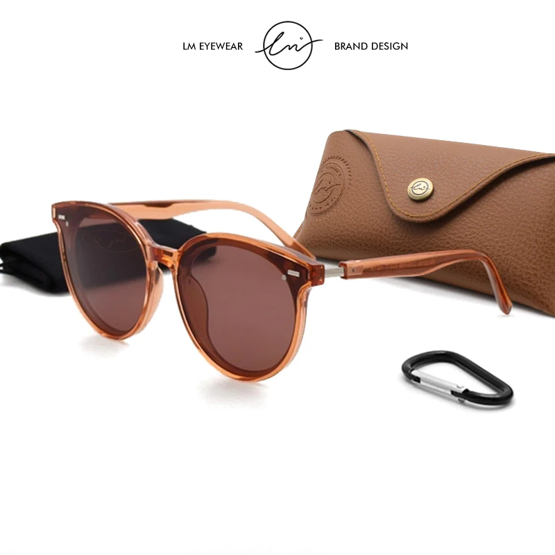 

LM New TR90 Frame Polarized Sunglasses Women Men Fashion Transparent Korean Round Vintage Sun Glasses Unisex UV400 Gafas De Sol