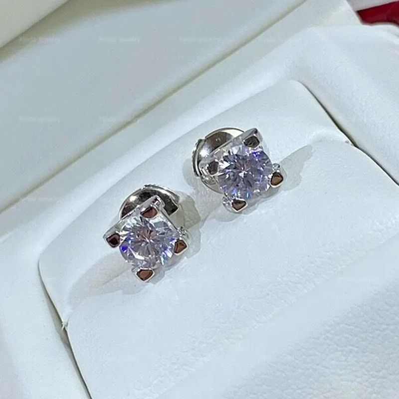 Klasyczny design S925 Srebrne diamentowe kolczyki Bullhorn dla kobiet Temperament Moda Luksusowa biżuteria ślubna marki
