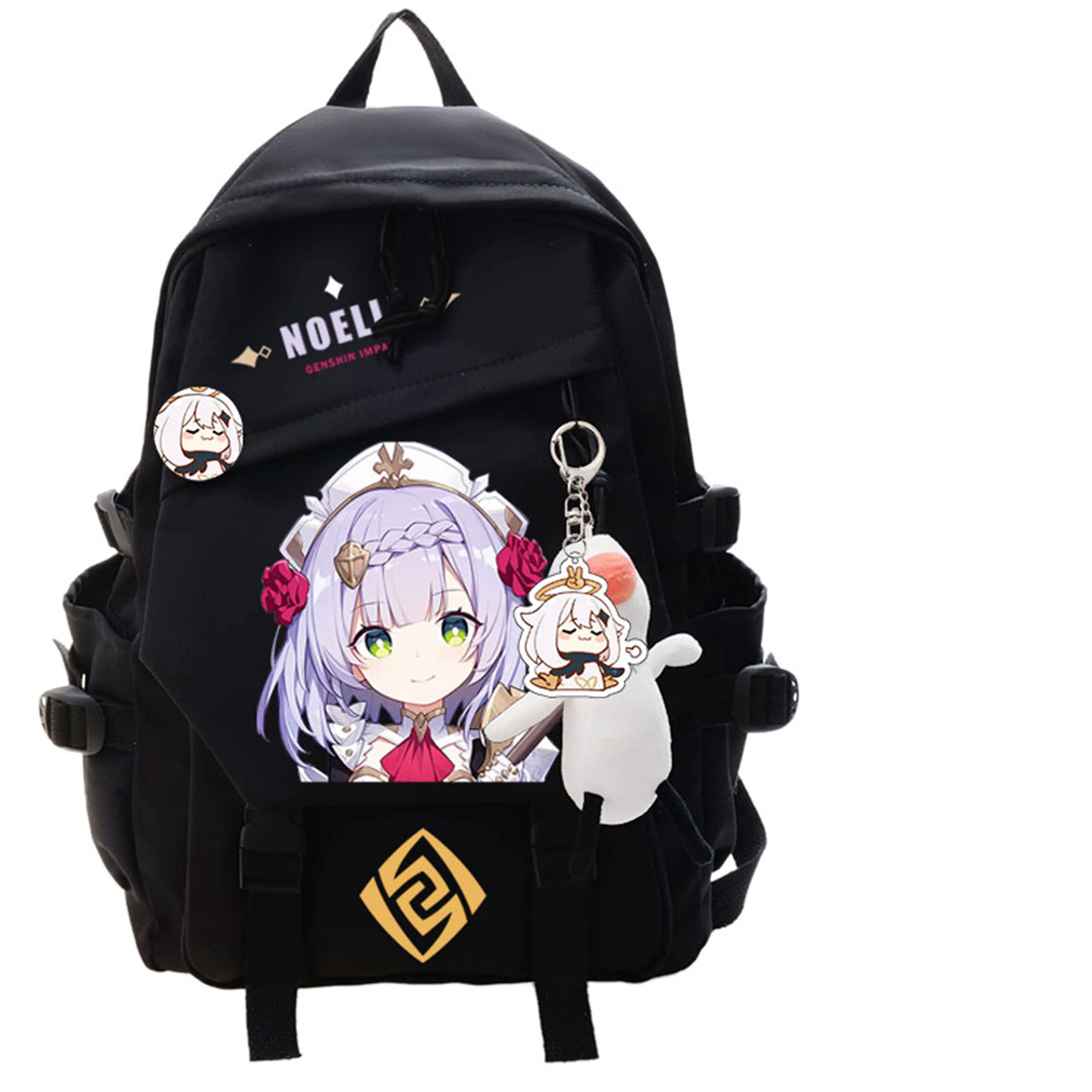 Yae Miko Albedo Genshin Impact Anime Cosplay Student School Bag Backpack Bookbag Laptop Travel Rucksack Outdoor Boys Girls Gifts