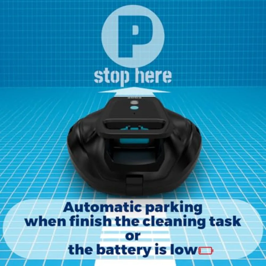 SP1 Pro Robotic Pool Cleaner مكنسة كهربائية لاسلكية لحمام السباحة مع وقت تشغيل 120 دقيقة وشحن سريع 2.5 ساعة مثالية لحمامات السباحة حتى 860 قدم مربع