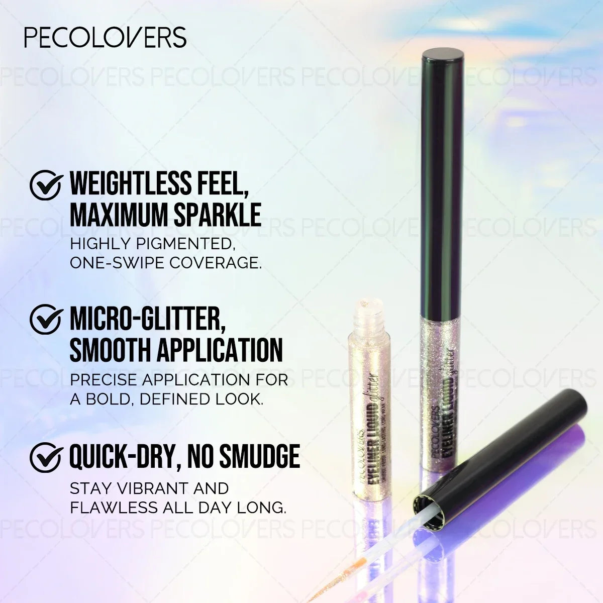 1PC 2-in-1 Liquid Eyeliner & Eyeshadow - Waterproof Long-Lasting, Glitter Highlight Eye Makeup