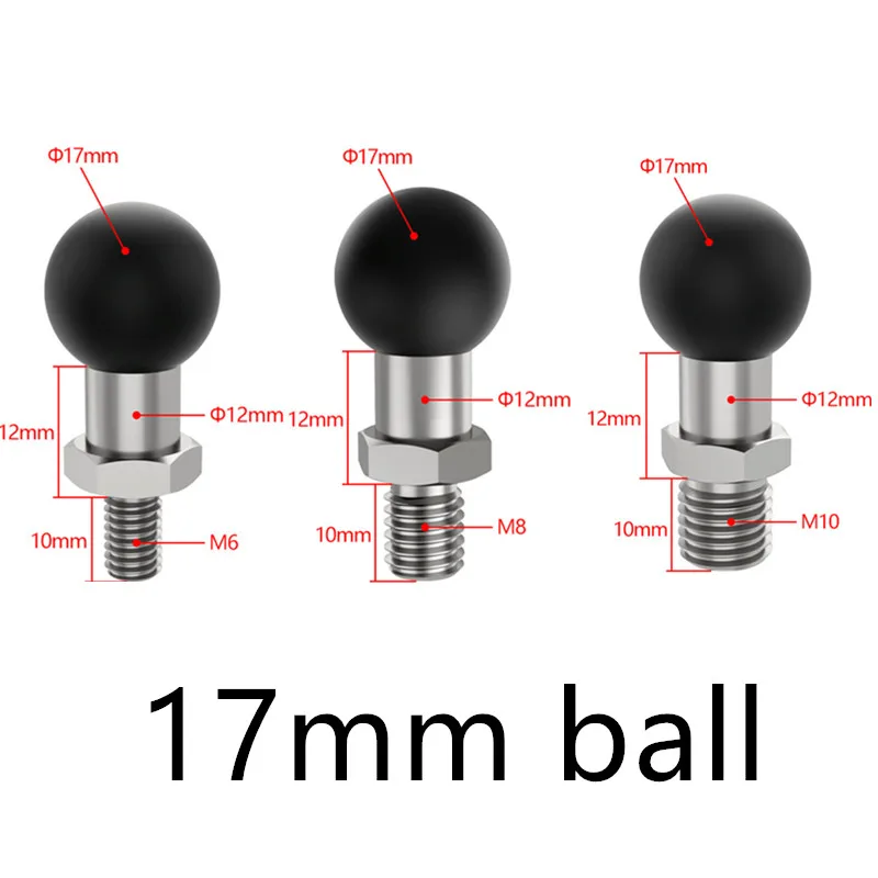 Motorcycle Rearview Mirror Ball Head Bracket 17MM Ball Head Base Extension M6 M8 M10 Universal Ball Head Screw