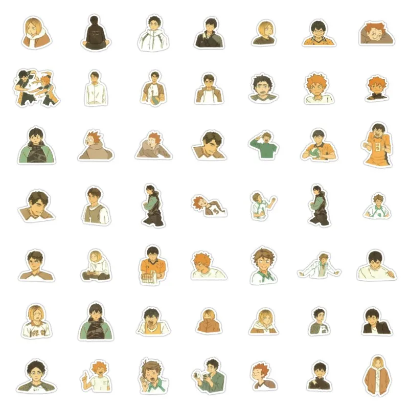 55pcs Anime Haikyuu!! Stickers Two-dimensional Cartoon Water Cup Suitcase Laptop Mobile Phone Computer Decorative Stickers