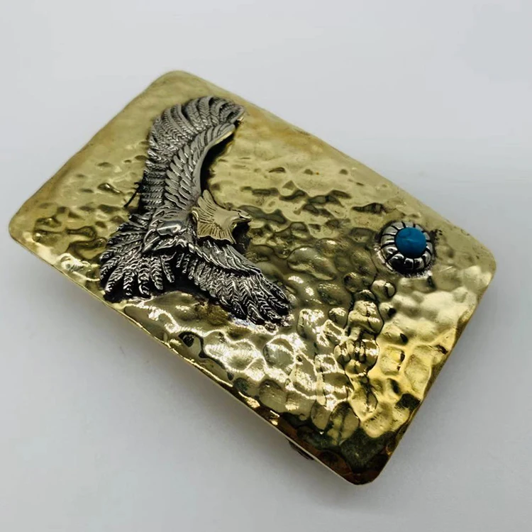 

Pure copper Eagle Takahashi belt buckle Hand beating belt buckle Belt head plate buckle