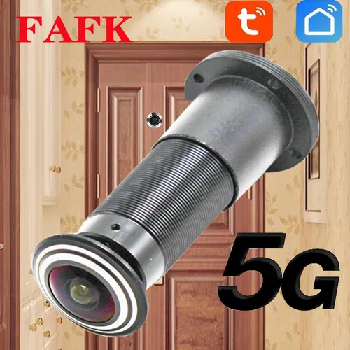 Mini mirilla de seguridad para puerta, 5G, Tuya, 1080P, HD, gran angular, ojo de pez, red CCTV, WifI, iP, P2P