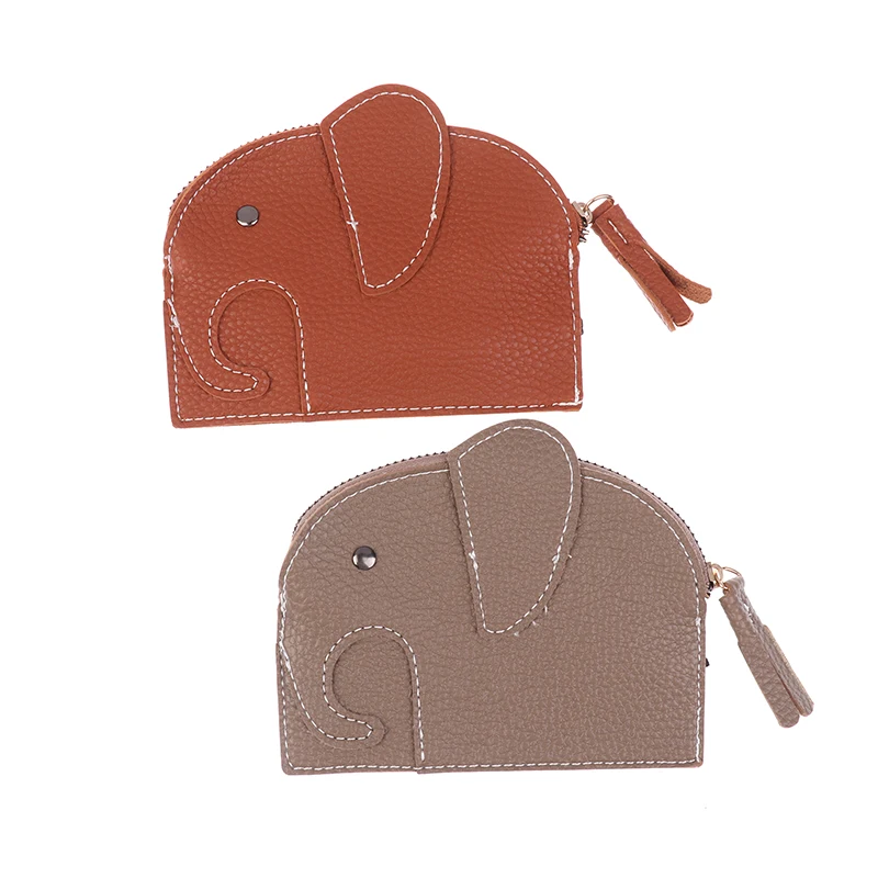 لطيف الكرتون الفيل المحفظة الصبار عملة حامل بطاقة مفتاح تخزين أحمر الشفاه حقيبة محفظة صغيرة للشابات #1