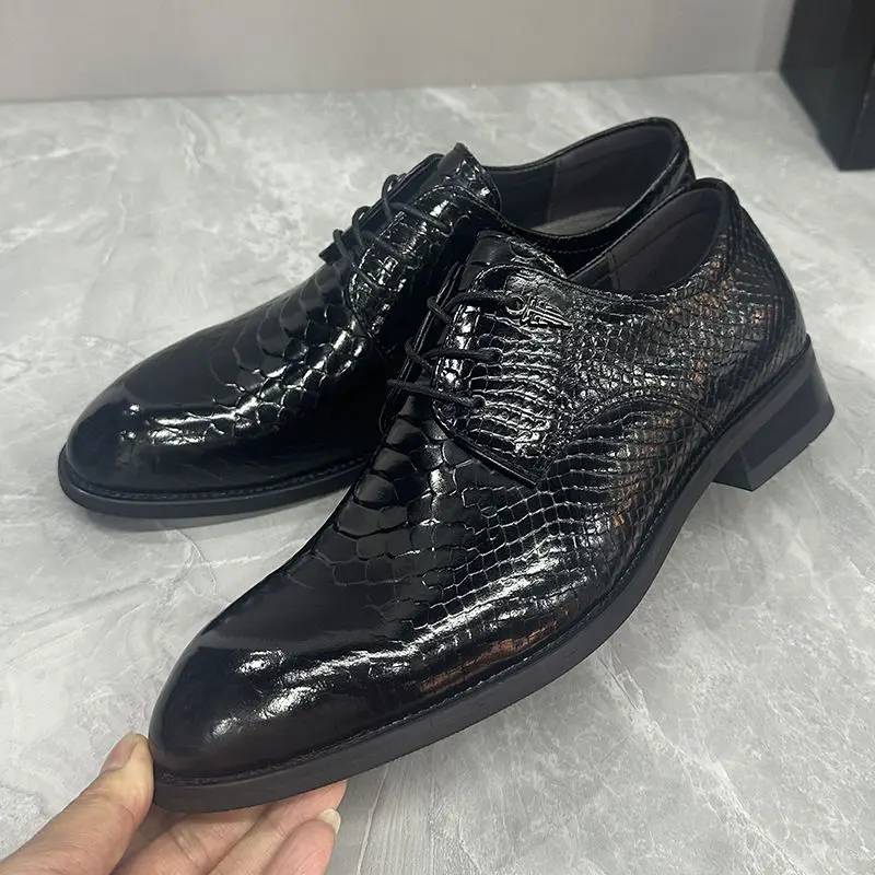 

2025 Top Layer Cowhide Inner Genuine Leather Men's Soft Sole Business Casual Derby Shoes