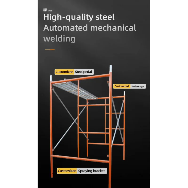 Walk Through The Ladder - Galvanized Mobile Steel Modern Frame Scaffolding System Kit