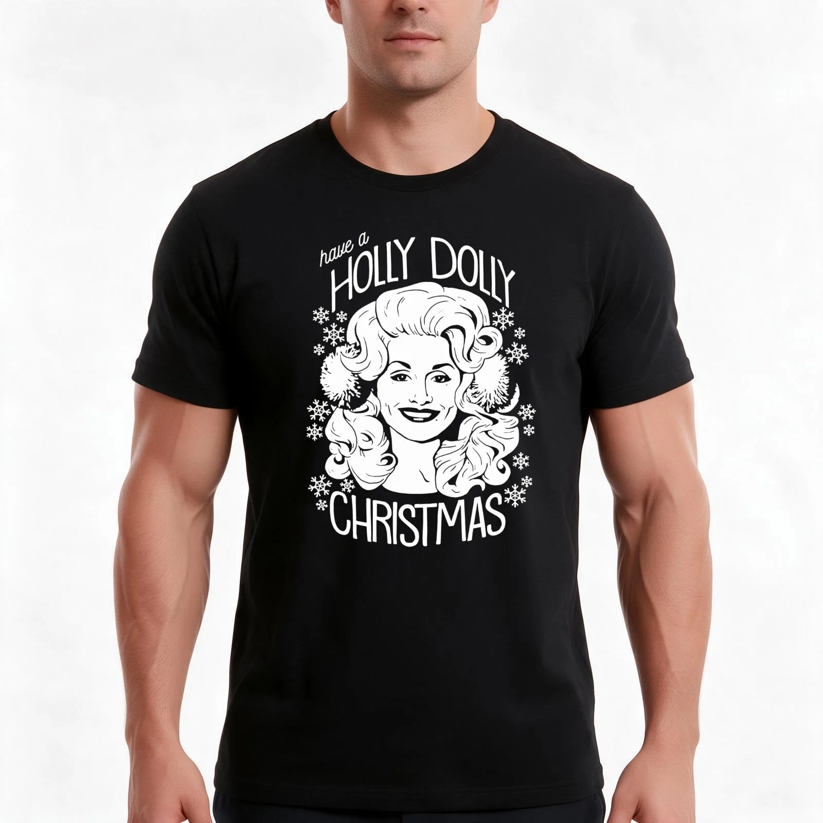Holly Christmas T-Shirt Summer Casual Cotton Tee Oversized Streetwear Tops Vintage Graphic Print Loose Fit Short Sleeve