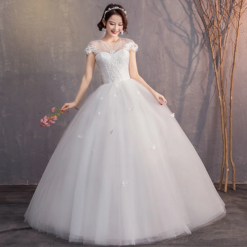 Customized Wedding Dresses Plus Size Lace Up Women's Wedding Dress  Vestidos De Novia Ball Gowns
