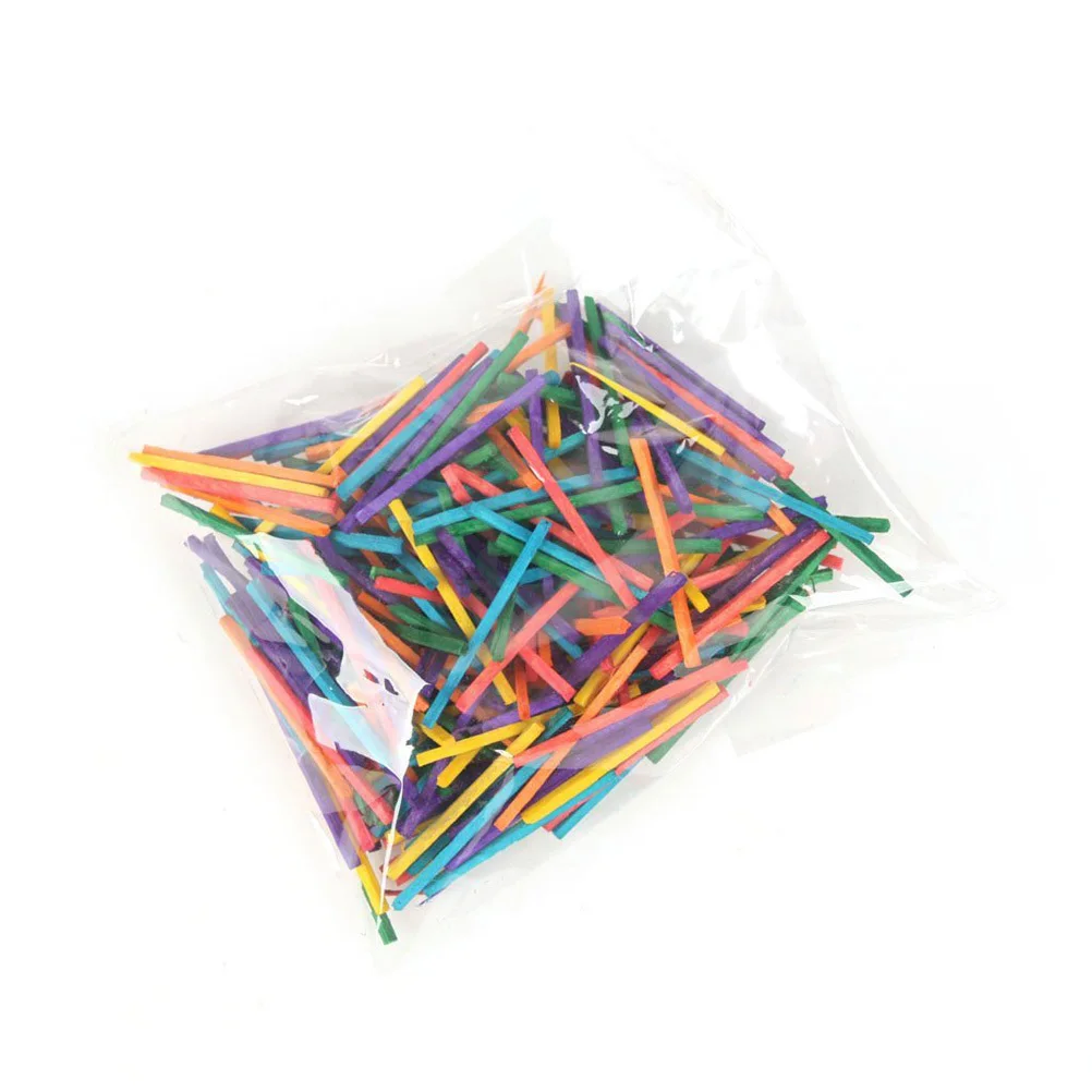 1000Pcs Wooden Sticks Multicolor 5Cm Length Craft Supplies for DIY Art Education Color Recognition and Handmade Projects