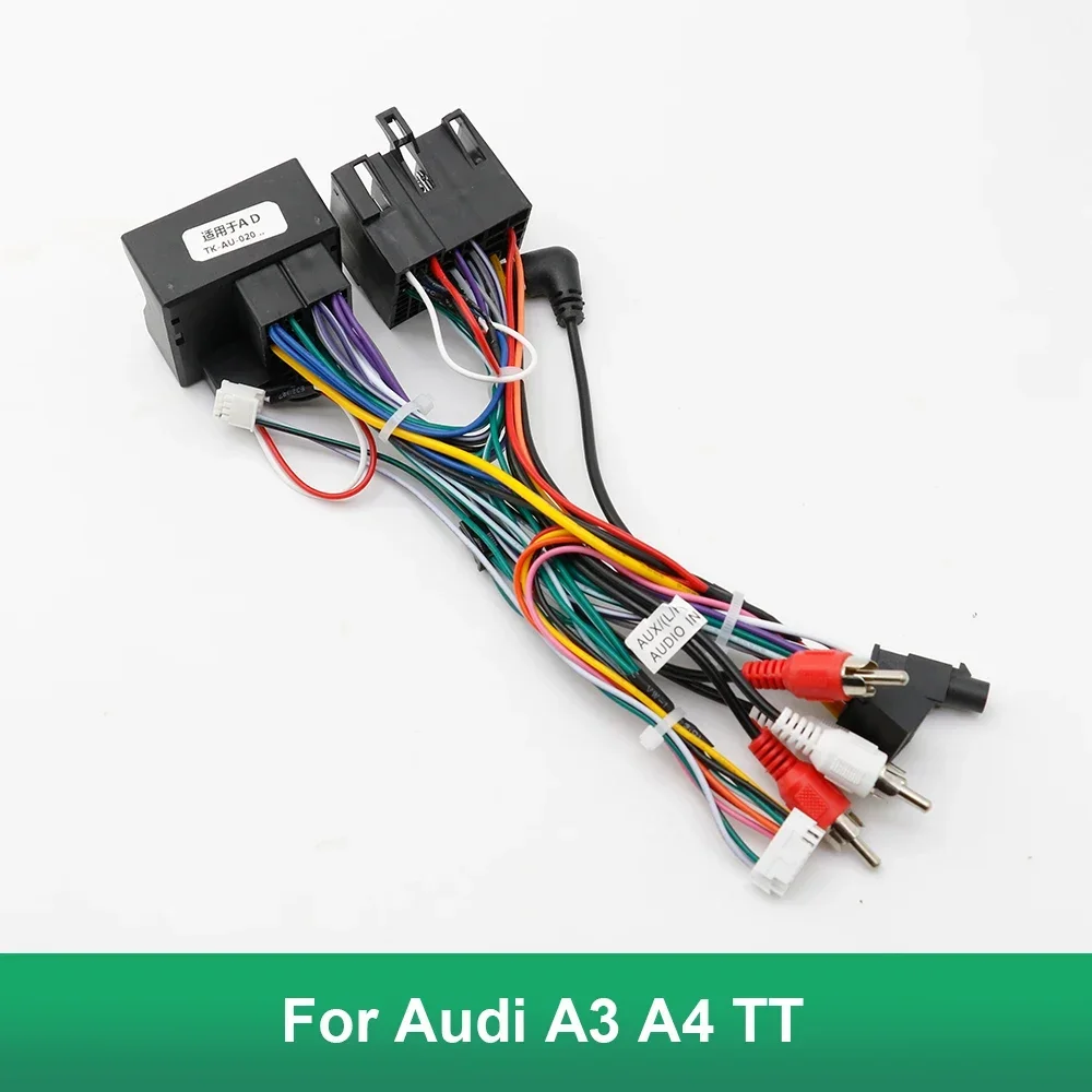 Car 16pin Wiring Harness Adapter Canbus Box Decoder Android Radio Power Cable For Audi A3 A4 TT