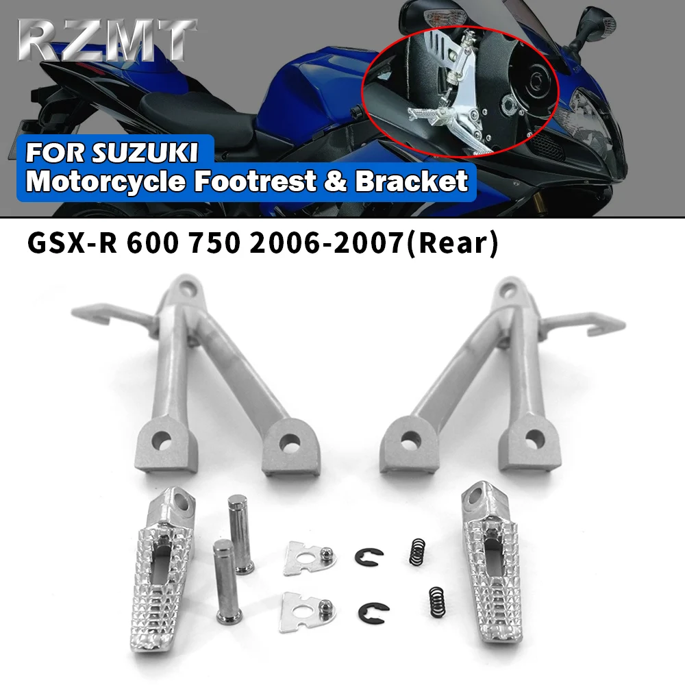 

Motorcycle Footrest & Bracket For Suzuki GSX-R 600/750 2006-2007 Folding Parts Rear Foot Rests Pedal Bracket Assembly Kit