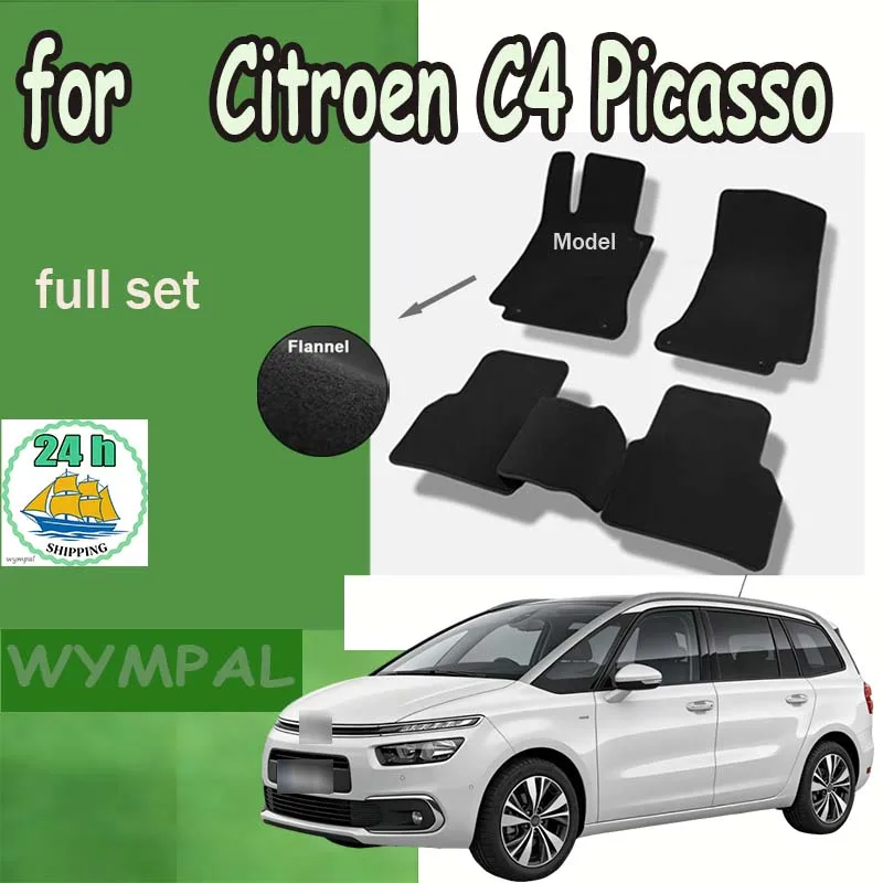 

Flannel For Citroen C4 Picasso Grand C4 SpaceTourer 7 Seater 2014~2022 Car Floor Mats Panel Footpads Carpets Cover Rugs