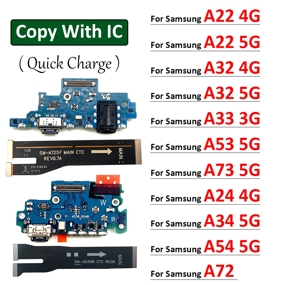 USB-Lade platine Port Flex kabel anschluss für Samsung A22 A32 A33 A53 A73 A72 A24 A34 A54 4G 5G Haupt flex kabel