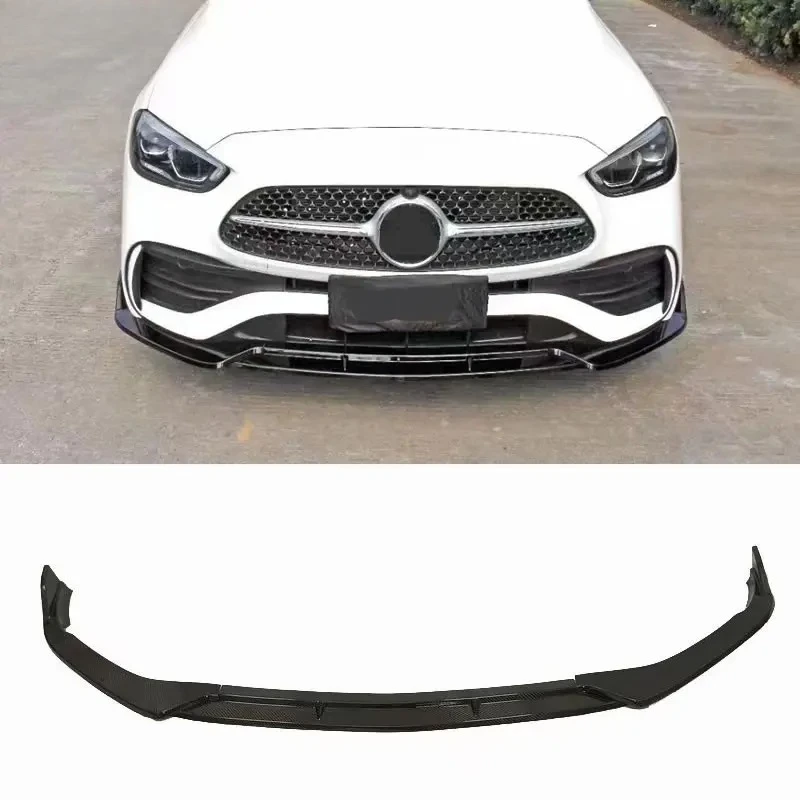 

For Benz W206 C200 C260 Real Carbon Fiber Front Bumper Lip Spoiler Car Body Kit 2023