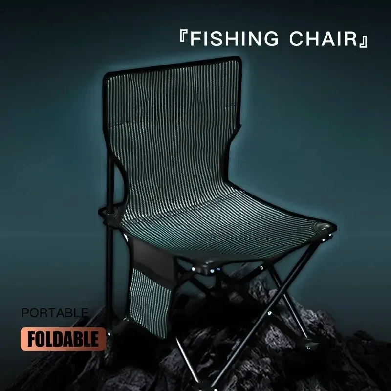 

Folding Fishing Chair Portable Lightweight Double Layer Oxford Cloth Side Bag Bold Stable Fish Tools Travel Camping Chair