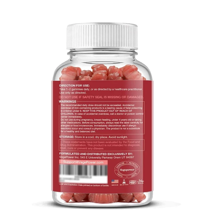 Iron gummies for women and children-a variety of iron containing vitamins and blood oxygen,delicious iron gummies with vitamin C