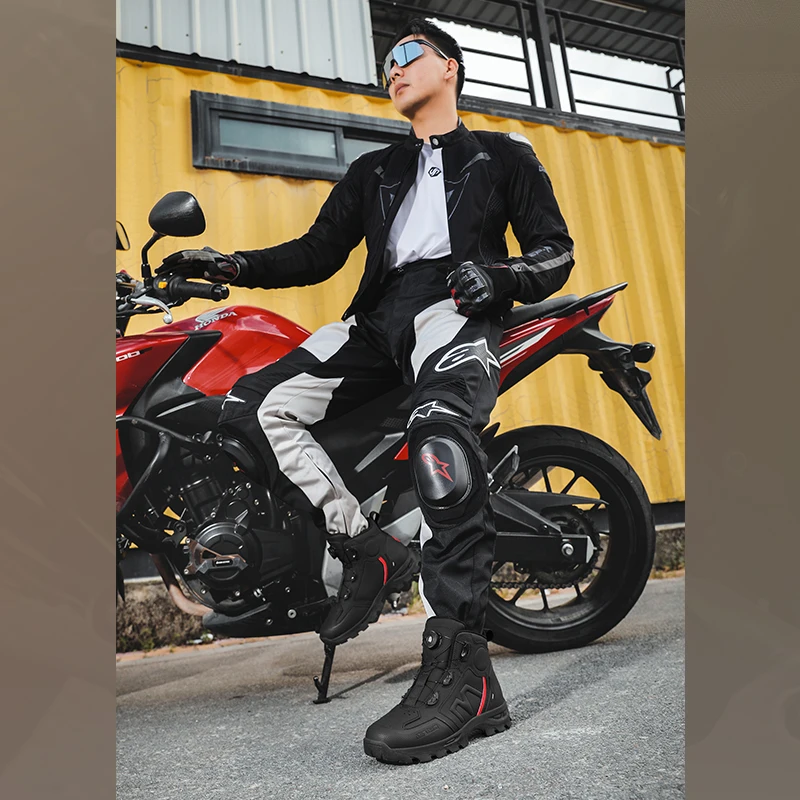 Bottes de moto imperméables pour hommes, chaussures de cyclisme pour Motocross, course de moto tout-terrain, Anti-chute, équipement respirant doux
