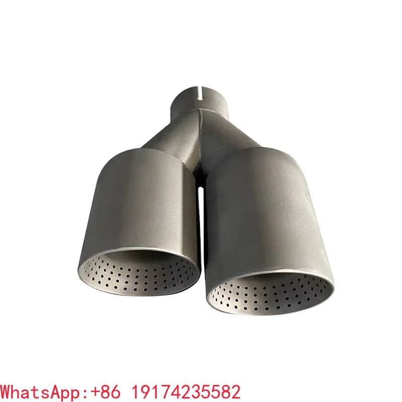 

Universal Dual Outlet Exhaust.Mu-ffler Tip Stainless Steel 2.5inch Exhaust.Tip with Hole