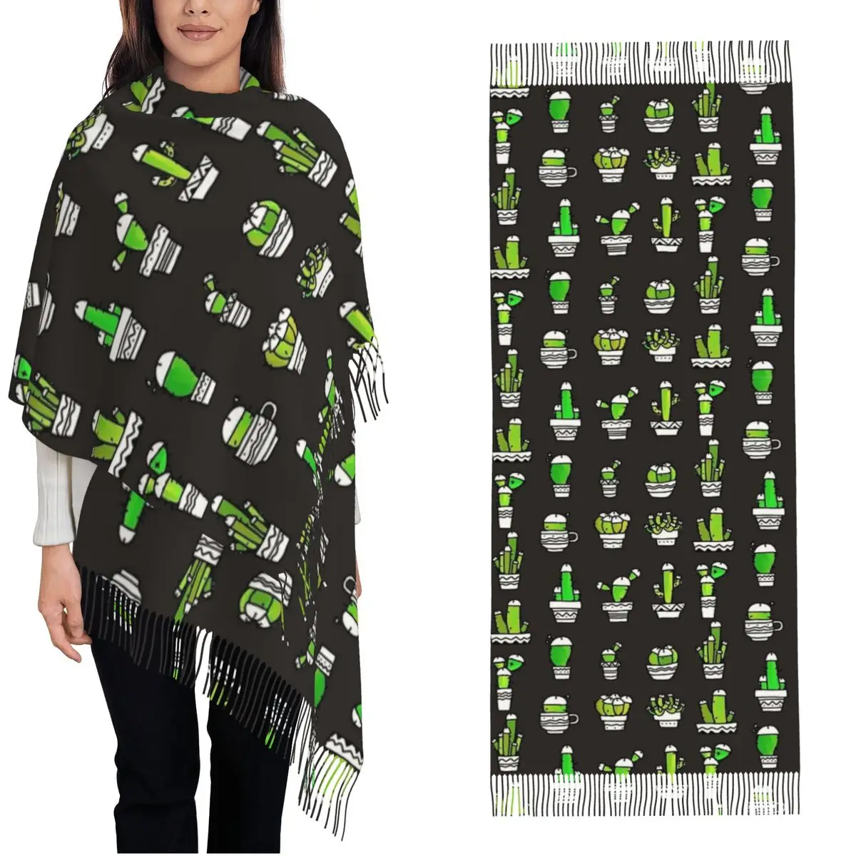 lenco-feminino-com-borla-plantas-penis-cacto-verde-aquecolor-cinza-grande-inverno-outono-xale-e-envoltorio-presentes-cachecol-de-caxemira