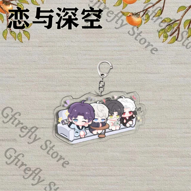 Love and Deepspace Hanging Drop Anime Rafayel Q Version Keychain Acrylic Zayne Schoolbag Pendant Xavier Decorate Keyring Gift