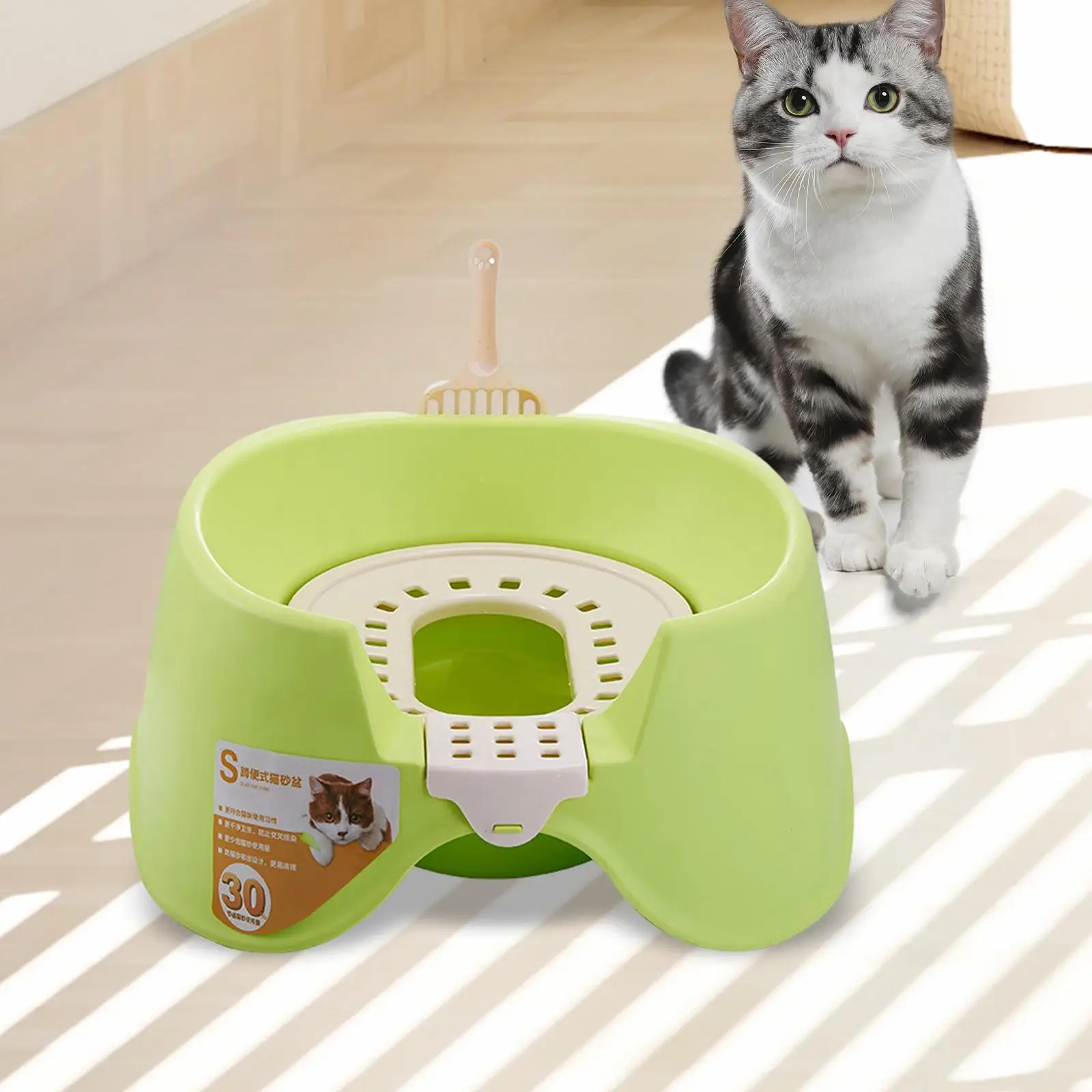 

Cat Litter Tray Large Open Air PP Material High Sides Potty Pan for Hamster Bunny Rabbit Cage Room Use