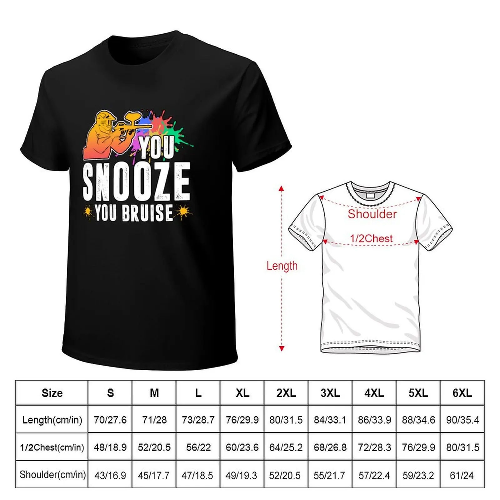 You snooze paintball splash of color sports gift T-shirt customizeds tees summer top Men's t shirts