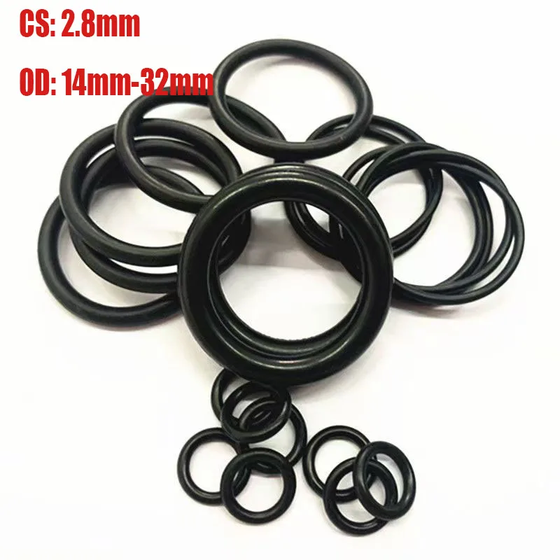 NBR O Ring CS 2.8mm OD 14mm-32mm Sealing Washer Nitrile Rubber O-ring Plumbing Gaskets Oil Resistant High Temperature Orings