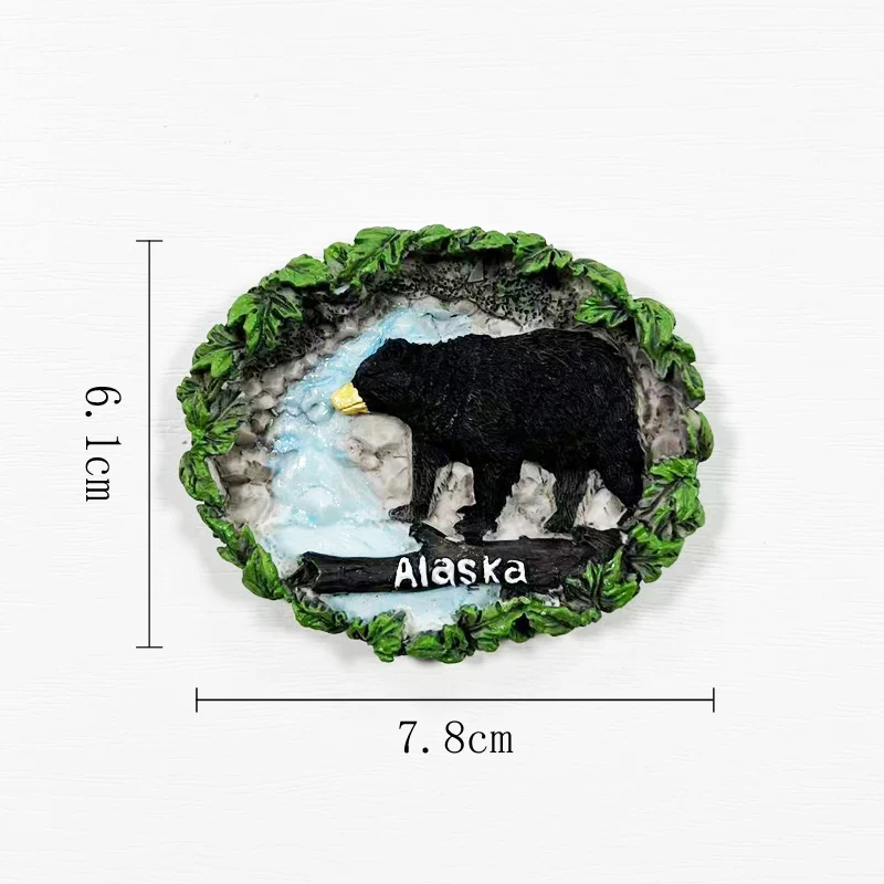 

Alaska World Cultural Tourism Souvenirs, Kitchen and Home Decorations, 3D Magnetic Refrigerator Stickers