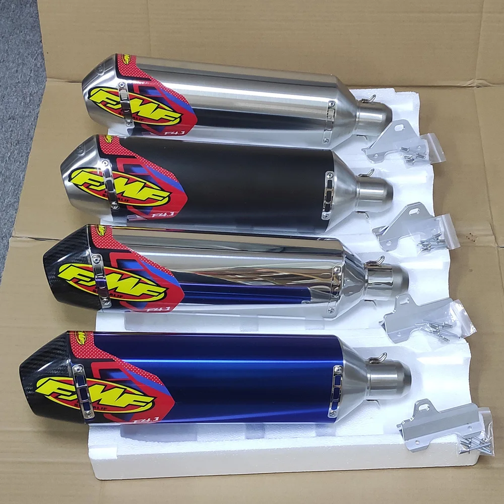 

Length 470mm Inlet 51mm Motorcycle Exhaust Pipe FMF 4T Mufflers with Bracket Universal Motorbike Motocross Scooters Escape Moto