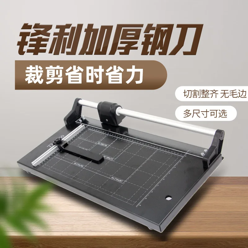 New A4 Steel Rotary Rolling Paper Trimmer Manual Guillotine Paper Cutter Office Document Photo Precise Cutting